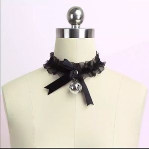 Gothic Pendant Bow Knot Bell Collar Choker